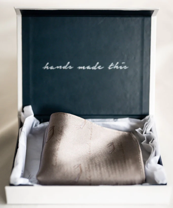 Chinrest Cover - Leatherwood Mulberry Silk, Light Grey