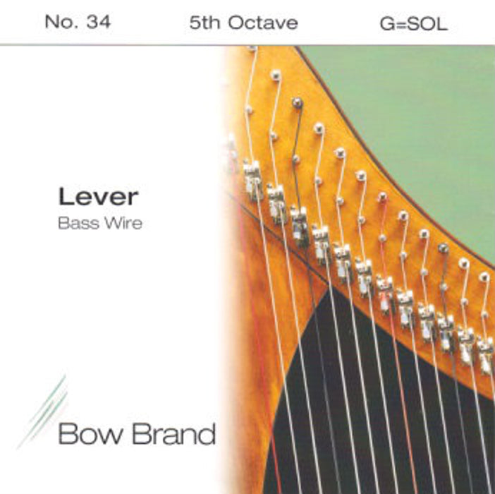 Bow Brand Wires: Tarnish Resistant - Lever Harp String, Octave 5, Single G