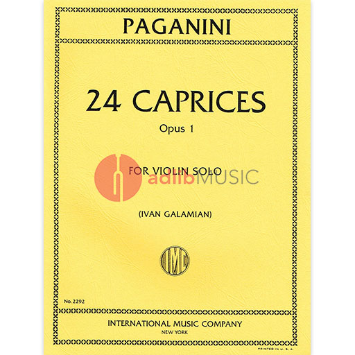 Paganini - 24 Caprices - Violin Solo edited by Galamian IMC IMC2292