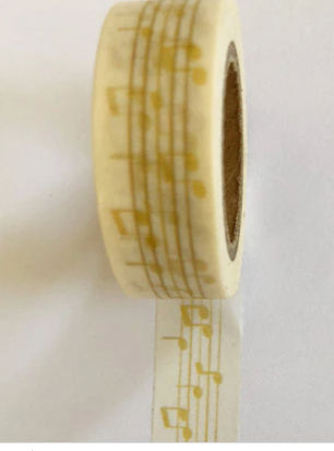 Sticky Tape White with a Gold Staff and Notes