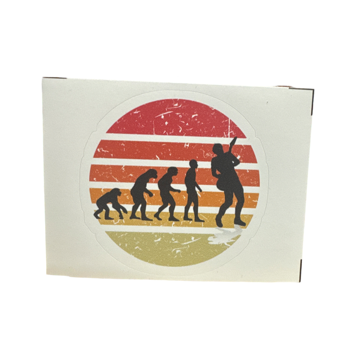 Sticker Evolution of Man Guitarist
