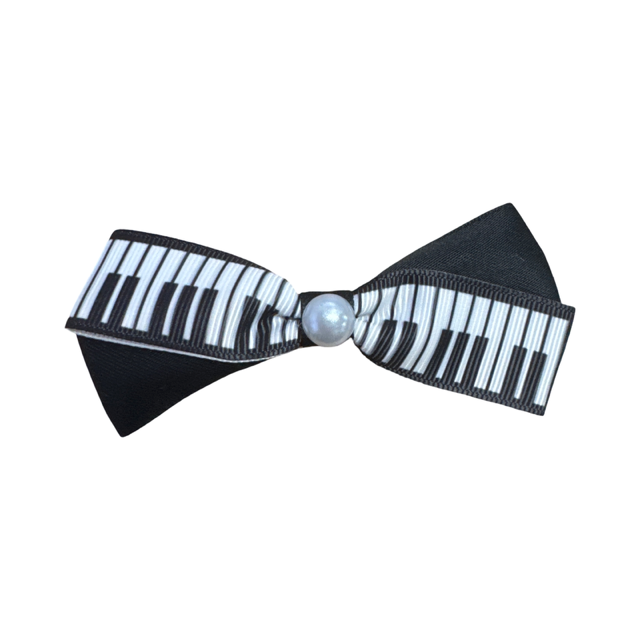 Hair Clip with Keyboard Ribbon with a Pearl