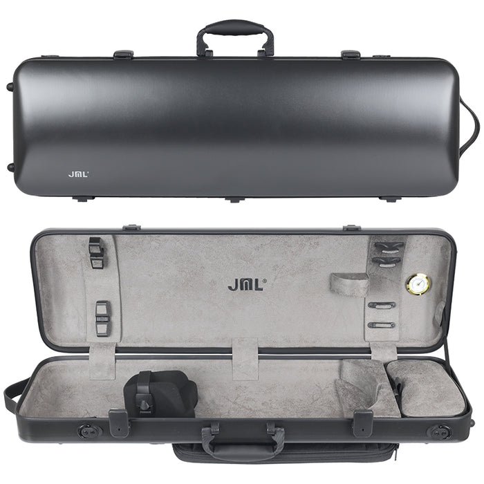 JML Polycarbonate 2.4 Oblong Violin Case Metallic Black 4/4