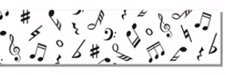 Music Sticky Tape White with Black Notes and Clefs