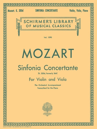 Mozart - Sinfonia Concertante K364 - Violin/Viola/Piano Trio Schirmer 50260330