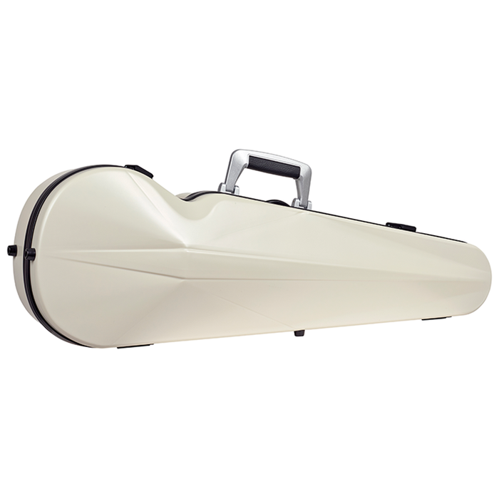 Violin Case - Bam Ice Supreme Polycarbonate Hightech Contoured, White - Black Version, 4/4