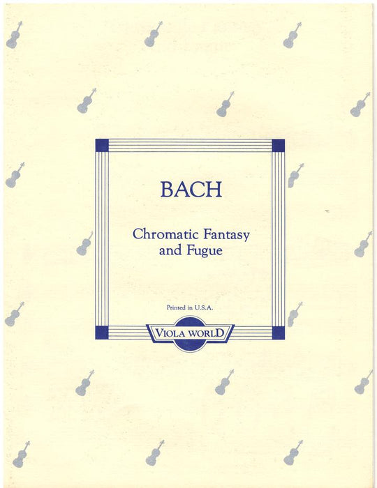 Bach - Chromatic Fantasy/Fuge - Viola Solo arranged by Arnold Viola World VWP000004