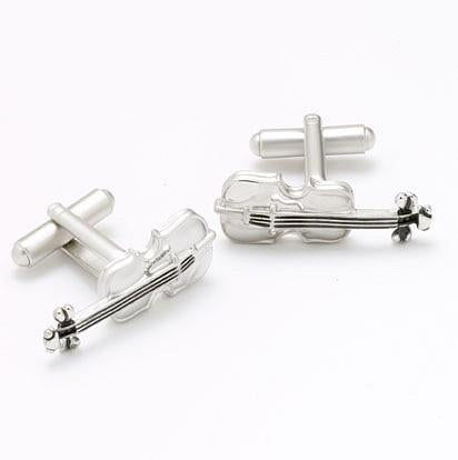 Silver Violin Cufflinks.