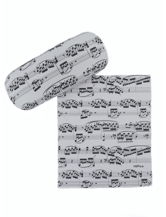 Glasses Case White with Black Manuscript