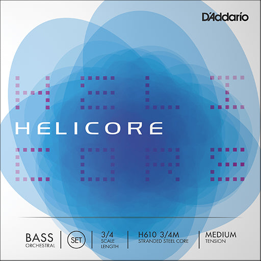 D'Addario Helicore Bass Orchestral String Set Medium 3/4