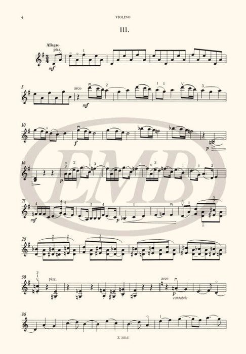 Farkas - Sonatina #3 - Violin/Piano Accompaniment EMB Z3818
