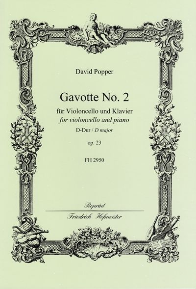 Popper - Gavotte #2 in DMaj Op23 - Cello/Piano Accompaniment Hofmeister FH2950