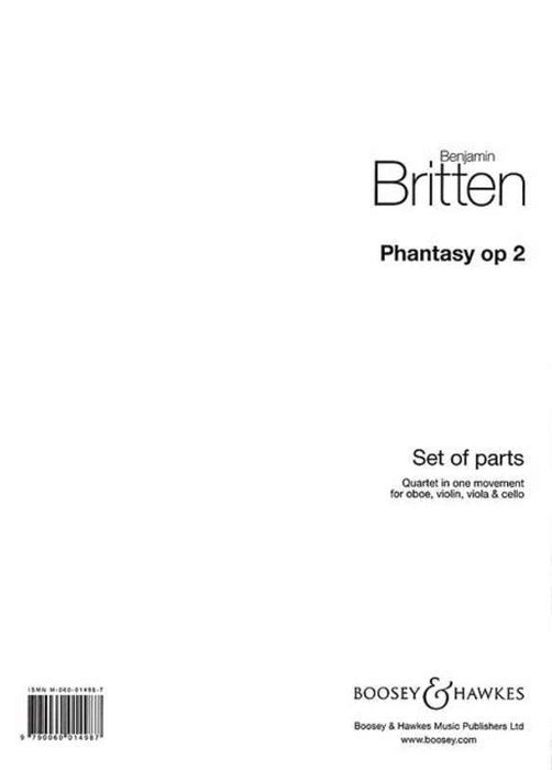 Phantasy Quartet, Op. 2 - for Oboe, Violin, Viola and Violoncello - Benjamin Britten -  Boosey & Hawkes Quartet Parts