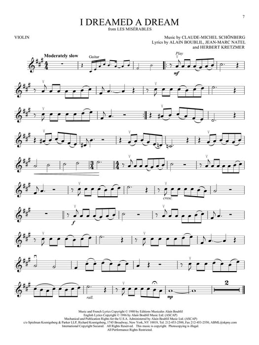 Songs from A Star Is Born, La La Land, The Greatest Showman and More Movie Musicals for Violin - Hal Leonard - 287964