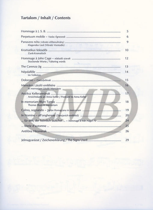 Kurtag - Signs Games & Messages - Violin Solo EMB Z14220