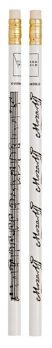 Mozart Manuscript Pencil White with Black Print and Eraser
