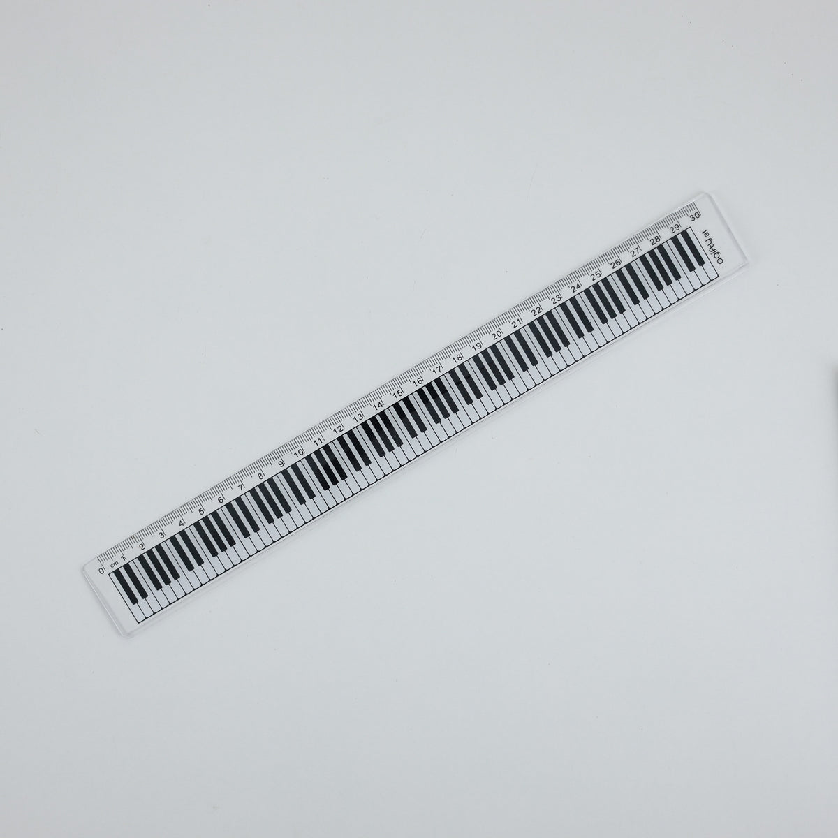 30cm Music Ruler Clear with White Piano Keyboard — The Sydney String Centre