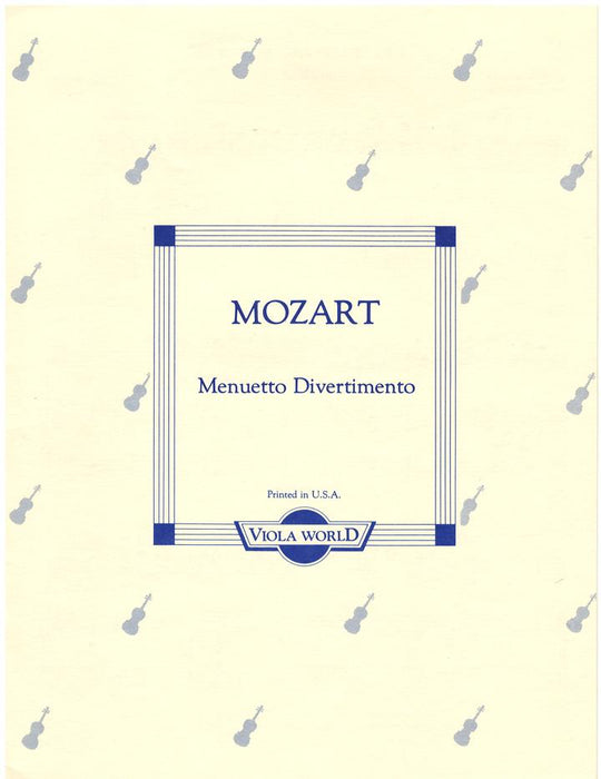 Mozart - Menuetto Divertimento K283 - Viola/Piano Accompaniment arranged by Arnold Viola World VWP000027