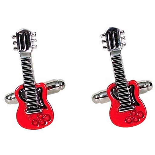 Cufflinks Guitar - red body with silver neck. GDesign