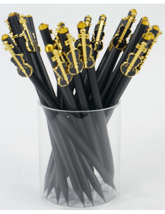 Pencil with Black/Gold Violin Charm