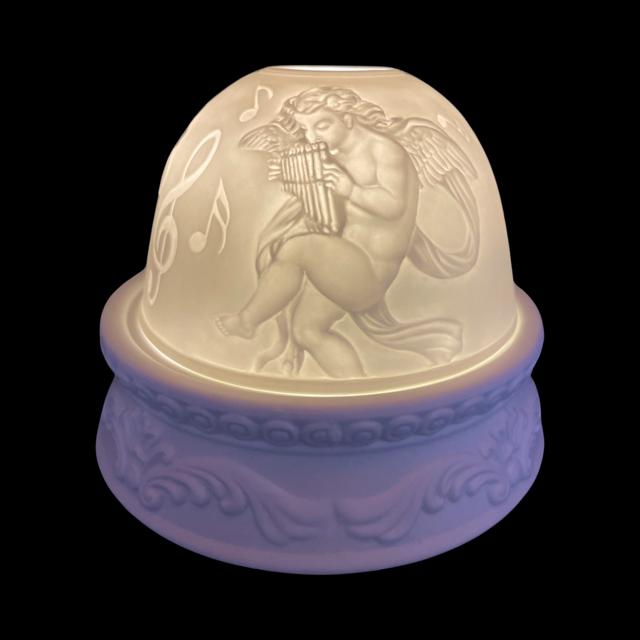 White Tealight Angels Playing Instruments