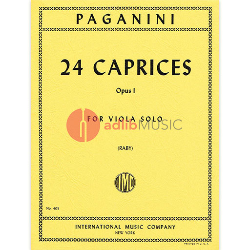 24 Caprices Op. 1 - for Viola Solo - Nicolo Paganini - Viola IMC Viola Solo