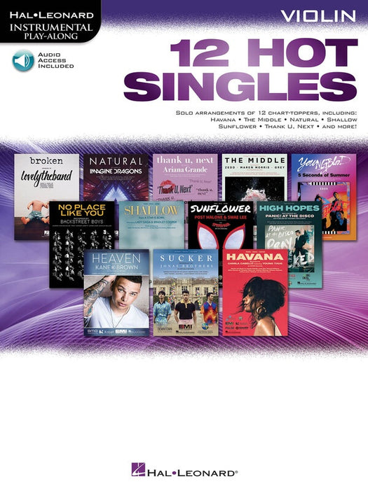 12 Hot Singles for Violin/OLA - Hal Leonard 298583