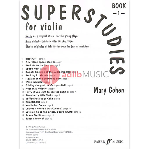 Superstudies Book 1 - Violin by Cohen Faber 0571514219