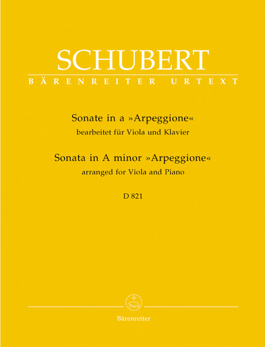 Schubert - Arpeggione Sonata D821 - Viola/Piano Accompaniment Barenreiter BA5683