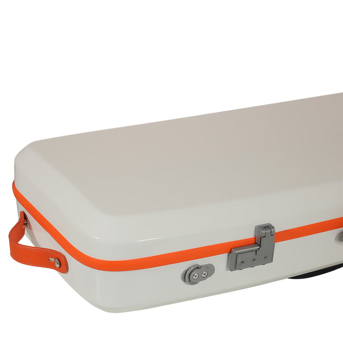 JML Carbon Fibre Adjustable 2.3 Oblong Viola Case White/Orange 15-16.5"