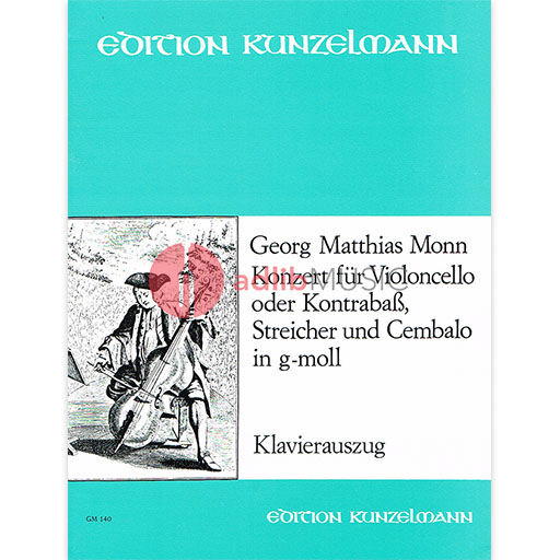 Monn - Concerto in Gmin - Cello/Piano Accompaniment Kunzelmann GM140
