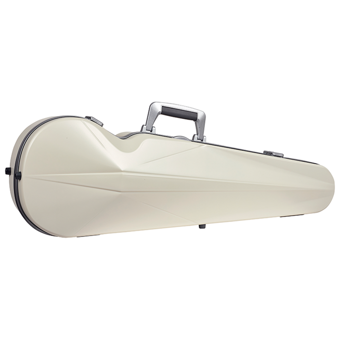 Violin Case - Bam Ice Supreme Polycarbonate Hightech Contoured, White - Silver Version, 4/4