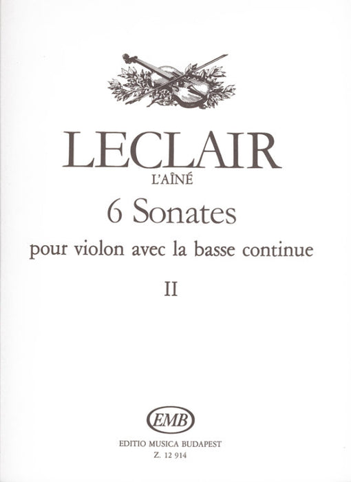 LeClair - 6 Sonatas Volume 2 - Violin/Piano Accompaniment EMB Z12914