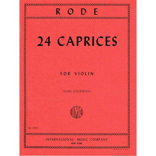 Rode - 24 Caprices - Violin Solos edited by Galamian IMC IMC2066
