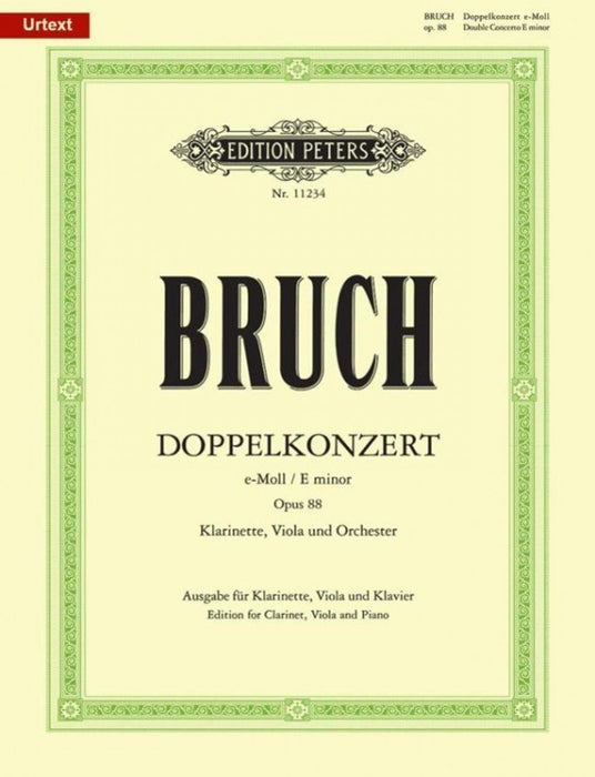 Bruch - Double Concerto in Emin Op88 - Clarinet/Viola/Piano Accompaniment Peters P11234
