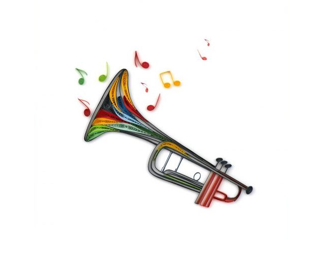 Greeting Card - Quilled Trumpet
