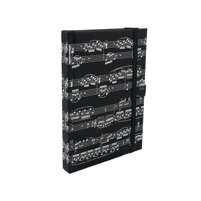 A6 Notebook Black with White Music Manuscript
