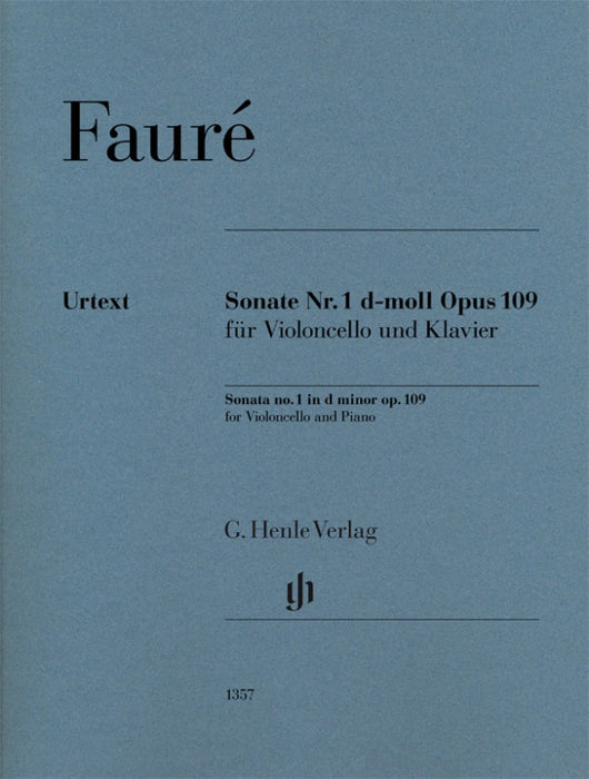 Faure - Sonata #1 in Dmin Op109 - Cello/Piano Accompaniment Henle HN1357