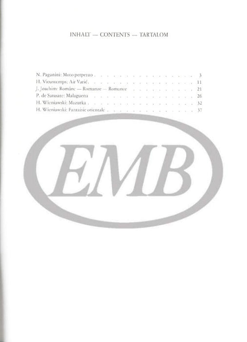 Romantic Violin Virtuosos - Violin/Piano Accompaniment EMB Z12663