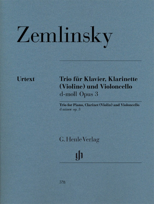 Zemlinsky - Trio in Dmin Op3 - Clarinet/Cello/Piano Henle HN578
