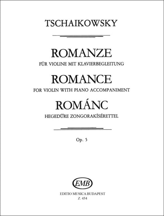 Tchaikovsky - Romance Op5 - Violin/Piano Accompaniment edited by Orszagh EMB Z434