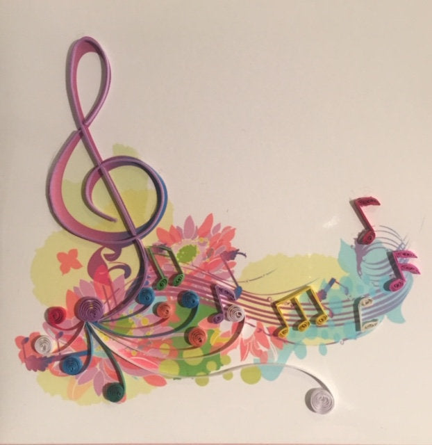 Greeting Card Colourful Treble Clef