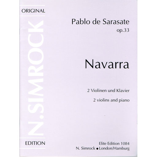 Sarasate - Navarra - Violin Duet/Piano Simrock M221105325