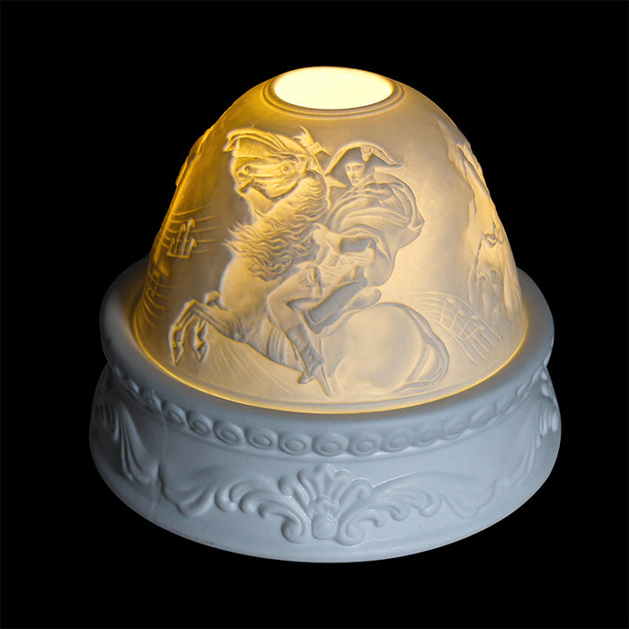 White Tealight with Beethoven's Image