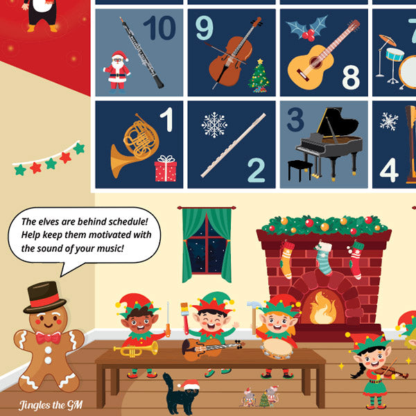 Santas Workshop A3 Music Practice Chart by Musically Gifted
