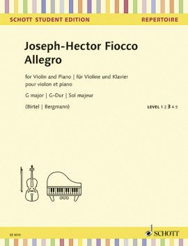 Fiocco - Allegro in GMaj - Violin/Piano Accompaniment Schott SE1010
