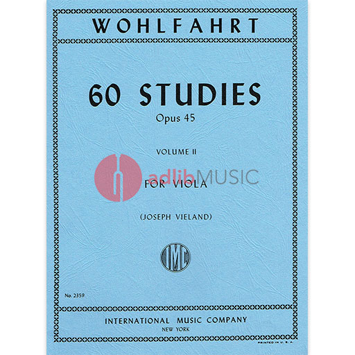 Wohlfahrt 60 Studies Book 2 Viola IMC IMC2359 — The Sydney String