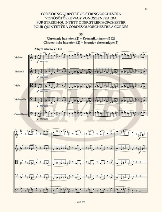 Bartok - The Microcosm of String Ensemble Music Volume 3 - String Orchestra edited by Soos/Borsos EMB Z20033