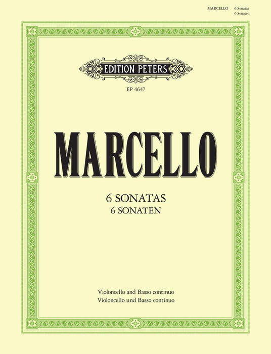 Marcello - 6 Sonatas - Cello/Piano Accompaniment Peters EP4647