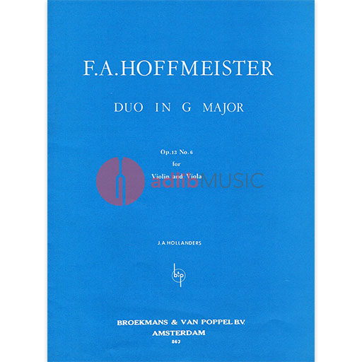 Hoffmeister - Duo in Gmaj Op13/6 - Violin/Viola Duet BVP BVP 867